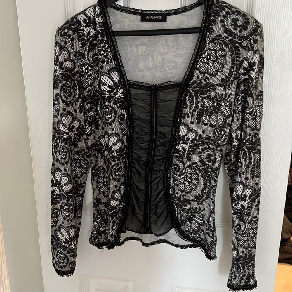 Apanage mixed material shirt with centre rushing